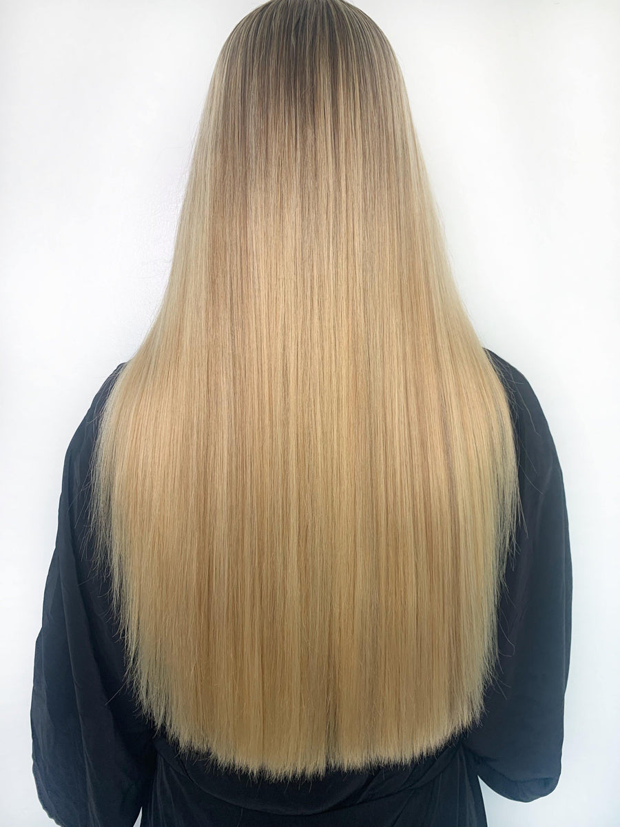 micro hand-tied extensions Ukrainian Beige Blonde #22b